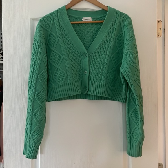Merino wool cardigan green - Picture 2 of 2